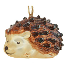 Mini Hedgehog Gold und braunes Glasornament